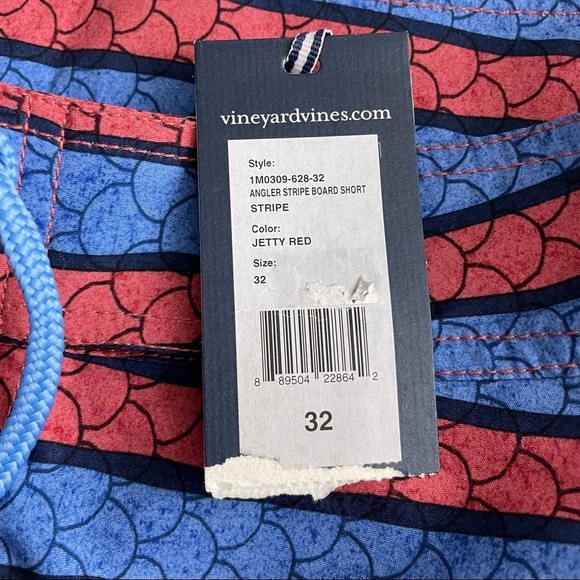 Vineyard Vines Men’s 9” Angler Stripe Board Shorts Waist 32 New - Picture 7 of 11